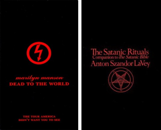 Left: Dead To The World cover. Right: The Satanic Rituals by Anton Szandor LaVey cover