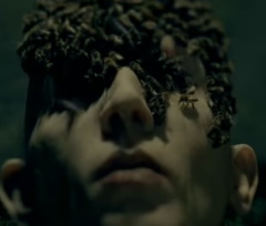 Manson's head with flies in Disposable Teens music video