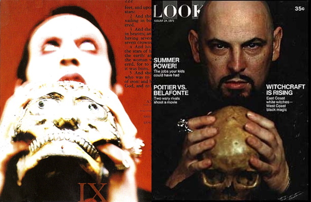Manson mirroring one of LaVey's magazine photos