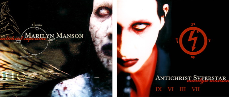 The two covers of Antichrist Superstar side by side