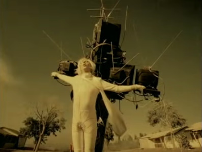 Manson crucified to the TV